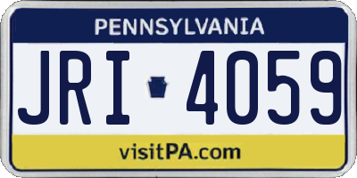 PA license plate JRI4059