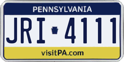 PA license plate JRI4111