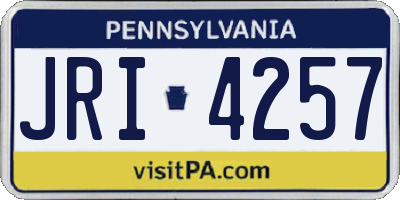 PA license plate JRI4257