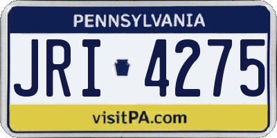 PA license plate JRI4275