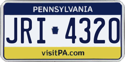 PA license plate JRI4320