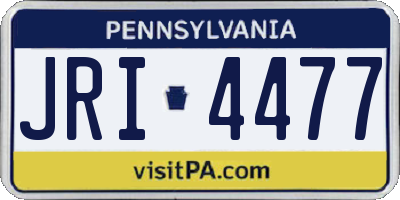 PA license plate JRI4477