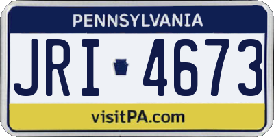 PA license plate JRI4673