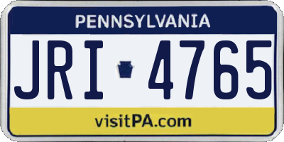 PA license plate JRI4765