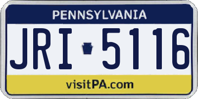 PA license plate JRI5116
