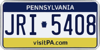 PA license plate JRI5408