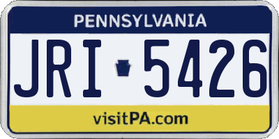 PA license plate JRI5426