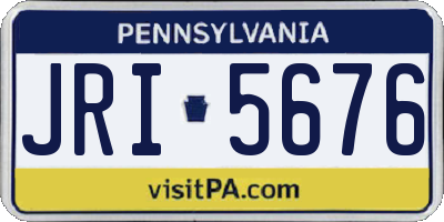 PA license plate JRI5676