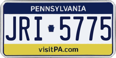PA license plate JRI5775