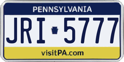 PA license plate JRI5777