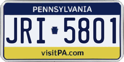 PA license plate JRI5801