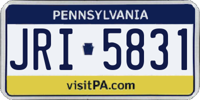 PA license plate JRI5831