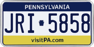 PA license plate JRI5858