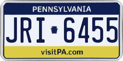 PA license plate JRI6455