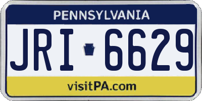 PA license plate JRI6629