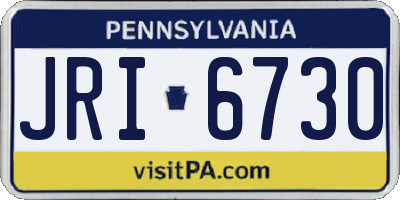 PA license plate JRI6730