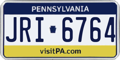 PA license plate JRI6764