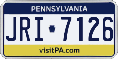 PA license plate JRI7126