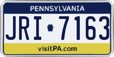 PA license plate JRI7163