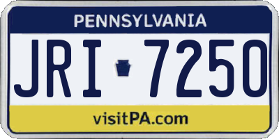 PA license plate JRI7250