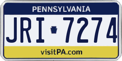 PA license plate JRI7274
