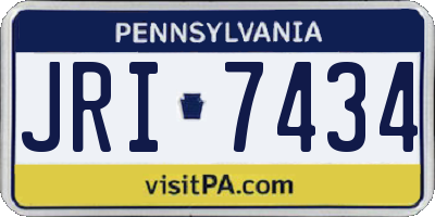 PA license plate JRI7434