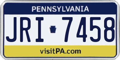 PA license plate JRI7458