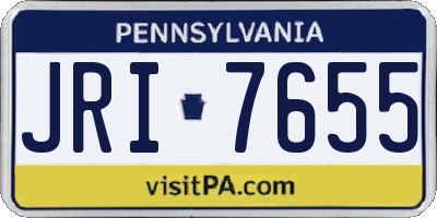 PA license plate JRI7655