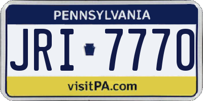 PA license plate JRI7770
