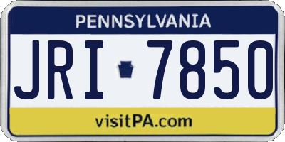 PA license plate JRI7850
