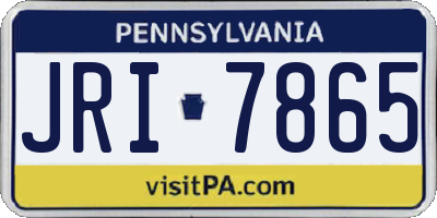 PA license plate JRI7865