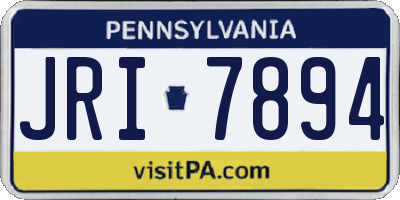 PA license plate JRI7894