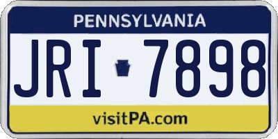 PA license plate JRI7898