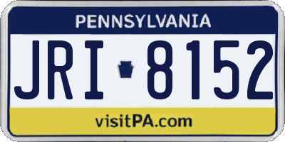 PA license plate JRI8152