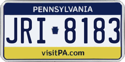 PA license plate JRI8183