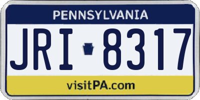 PA license plate JRI8317