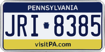 PA license plate JRI8385