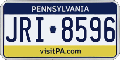 PA license plate JRI8596