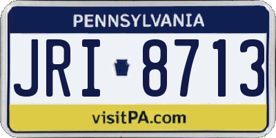 PA license plate JRI8713