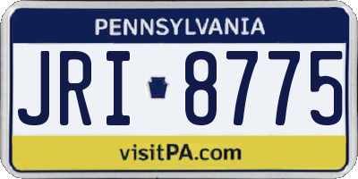 PA license plate JRI8775