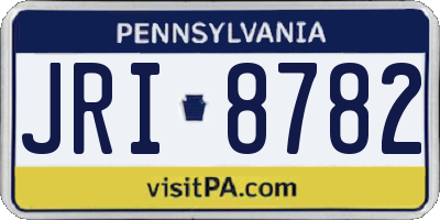 PA license plate JRI8782