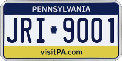 PA license plate JRI9001