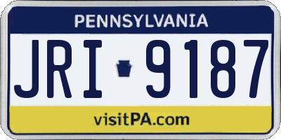 PA license plate JRI9187