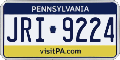PA license plate JRI9224