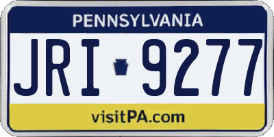 PA license plate JRI9277