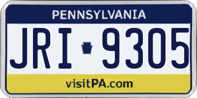 PA license plate JRI9305