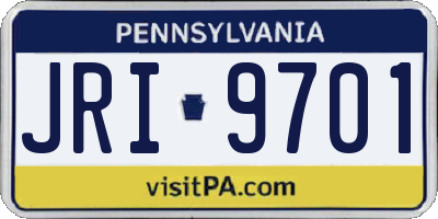 PA license plate JRI9701