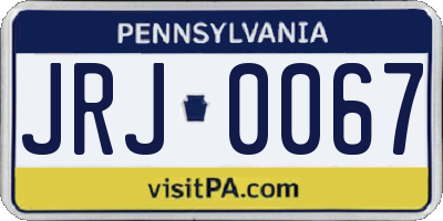PA license plate JRJ0067