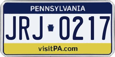 PA license plate JRJ0217