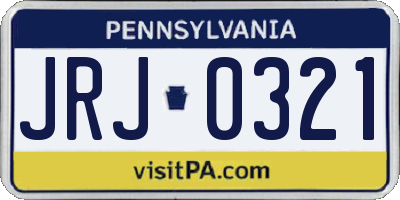 PA license plate JRJ0321